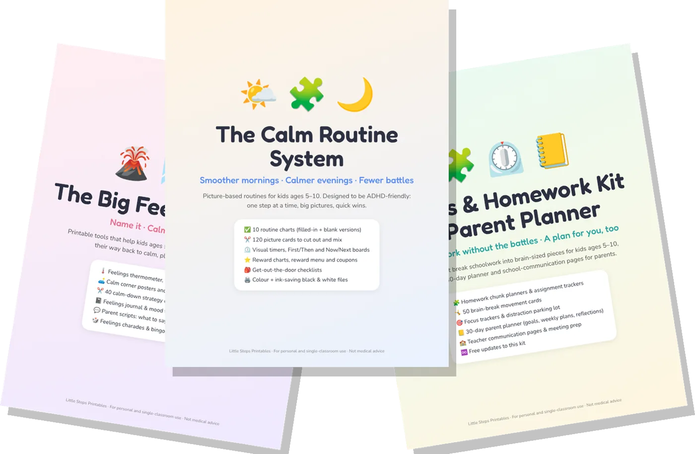The Calm Routine System printable packs