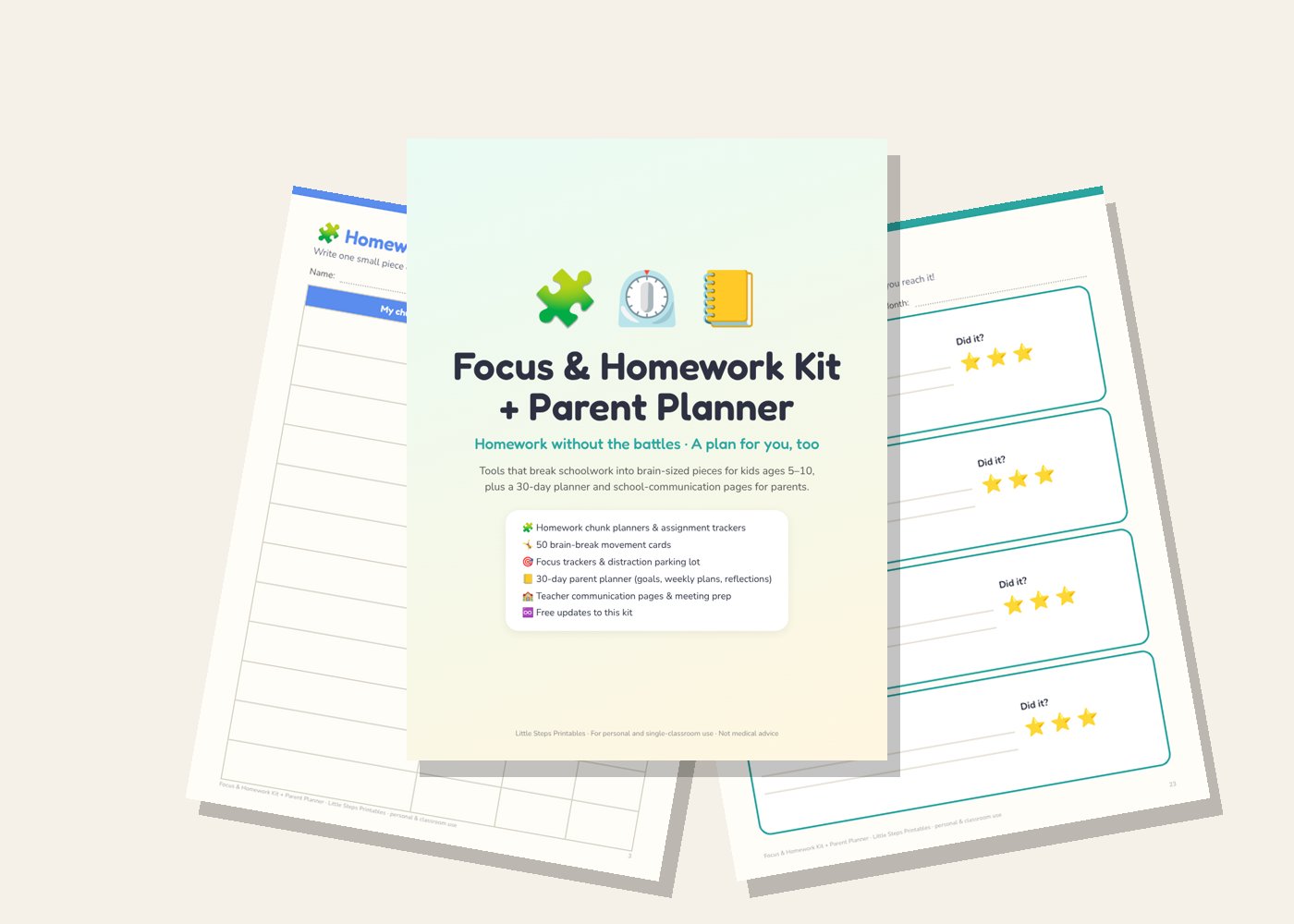 Focus & Homework Kit + Parent Planner